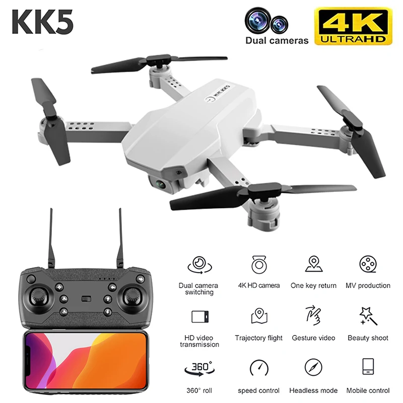 KK5 Mini Drone 4k HD 1080p with Camera Quadcopter WiFi FPV Air Pressure Altitude Hold Helicopter on the Remote Foldable Dron Toy
KK5 Mini Drone 4k HD 1080p with Camera Quadcopter WiFi FPV Air Pressure Altitude Hold Helicopter on the Remote Foldable Dron Toy