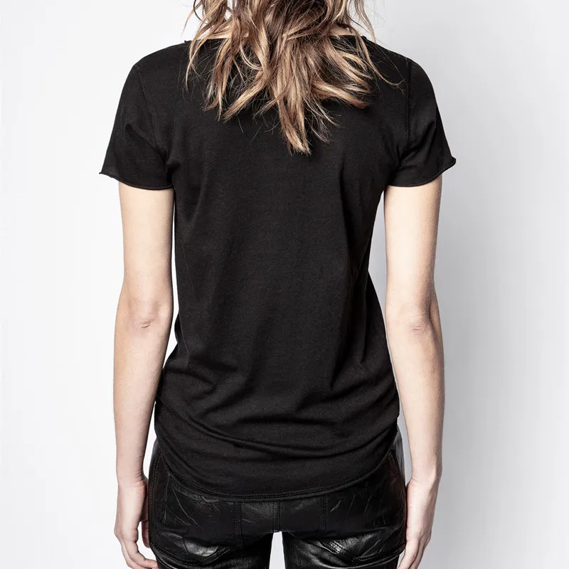 Letter and Heart Embroidery Short Sleeve T-shirt U neck with Buttons Pure Cotton Tees
Letter and Heart Embroidery Short Sleeve T-shirt U neck with Buttons Pure Cotton Tees