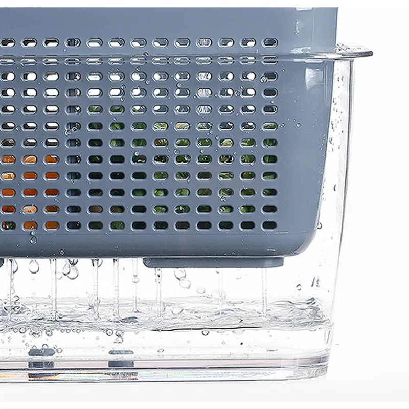 Square Food Storage Box Double Layer Plastic Wash Fruit Vegetable Drain Basket Refrigerator Fresh-keeping Case Kitchen Organizer
Square Food Storage Box Double Layer Plastic Wash Fruit Vegetable Drain Basket Refrigerator Fresh-keeping Case Kitchen Organizer