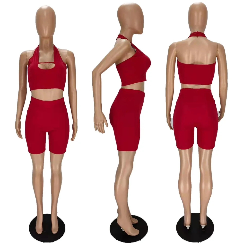 2021 New Solid Female Fitness Sporty V Neck Sleeveless Hlater Crop Top + Biker Shorts Casual Tracksuit Two Piece Set Women
2021 New Solid Female Fitness Sporty V Neck Sleeveless Hlater Crop Top + Biker Shorts Casual Tracksuit Two Piece Set Women