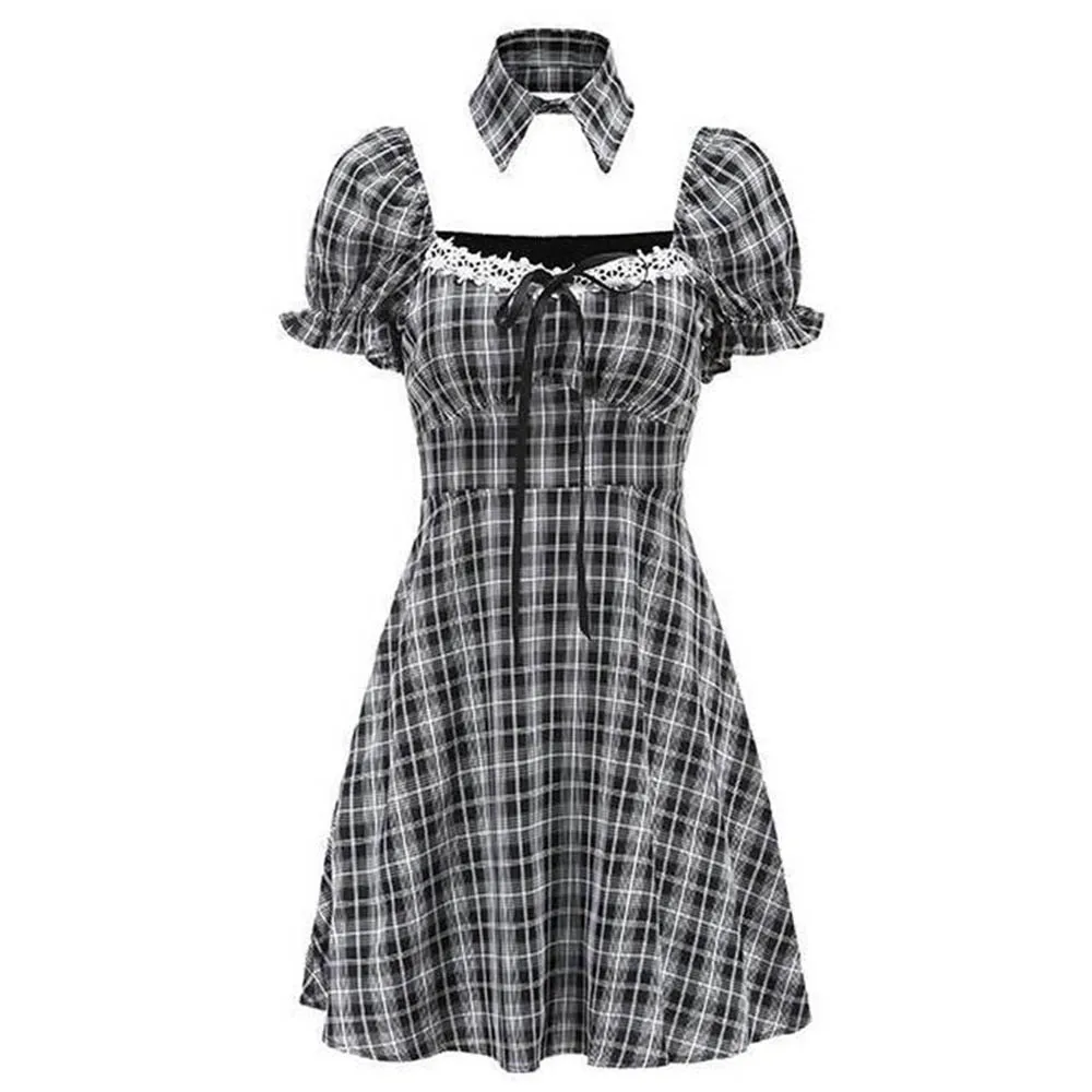 Preppy Plaid Sundress Puff Sleeve Mini Dress Women Vintage Backless Staple Halter Dress Summer Grunge Skinny Party Harajuku 2021
Preppy Plaid Sundress Puff Sleeve Mini Dress Women Vintage Backless Staple Halter Dress Summer Grunge Skinny Party Harajuku 2021