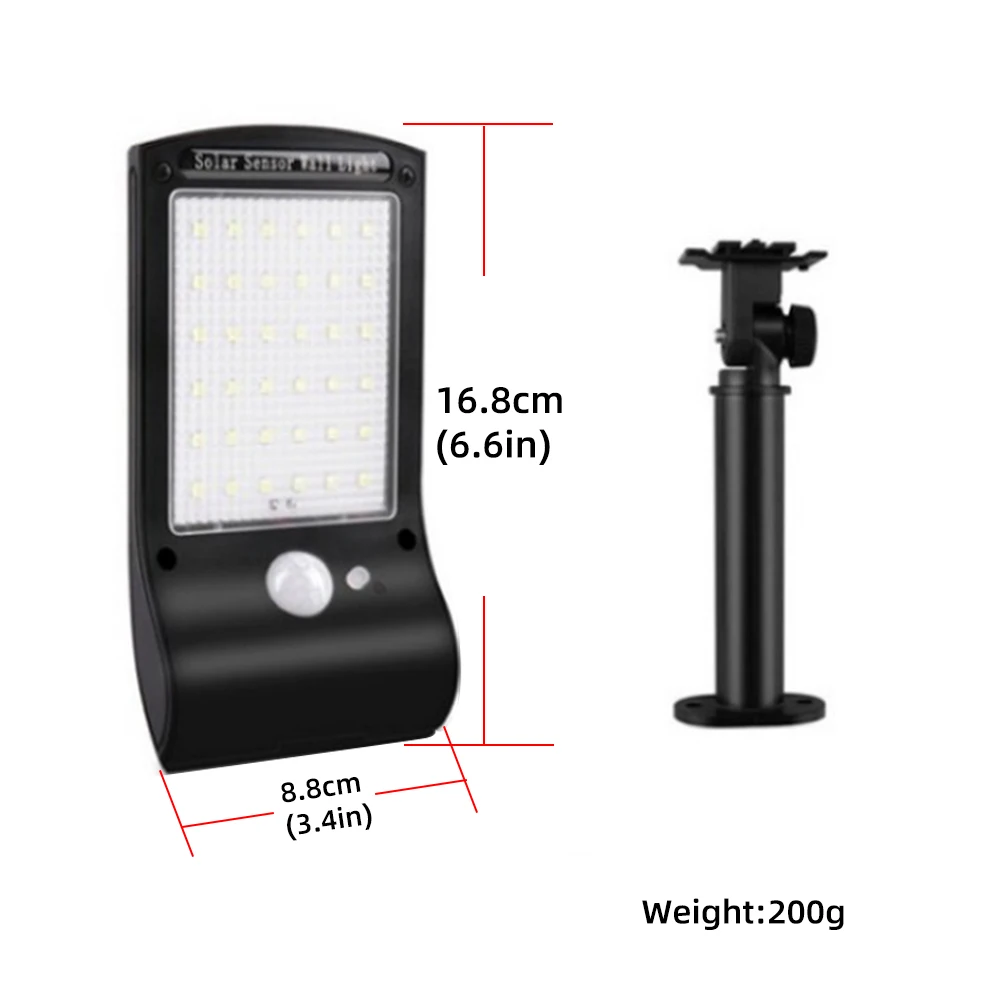 36LED Solar Light PIR Motion Sensor Garden Wall Outdoor Solar Street Lamp Waterproof Lamp Smart Remote Control Lamp
36LED Solar Light PIR Motion Sensor Garden Wall Outdoor Solar Street Lamp Waterproof Lamp Smart Remote Control Lamp