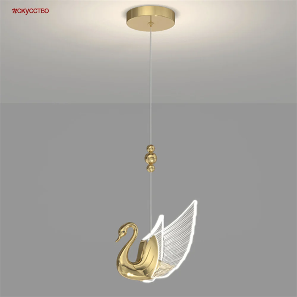 Nordic Design Gold Metal Swan Led Pendant Lights Luxury Bedroom Bedside Hanging Lamp Loft Decor Dining Table Luminaires Fixtures
Nordic Design Gold Metal Swan Led Pendant Lights Luxury Bedroom Bedside Hanging Lamp Loft Decor Dining Table Luminaires Fixtures