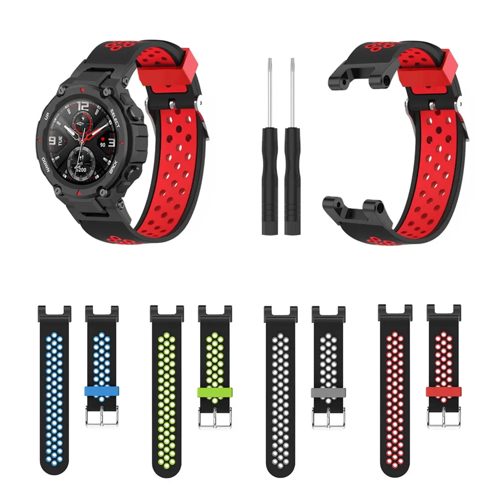 Comfortable Breathable Sweat proof Soft Silicone Watch Band Strap Replacement for Huami Amazfit T-Rex/ Huami Amazfit T-Rex pro
Comfortable Breathable Sweat proof Soft Silicone Watch Band Strap Replacement for Huami Amazfit T-Rex/ Huami Amazfit T-Rex pro