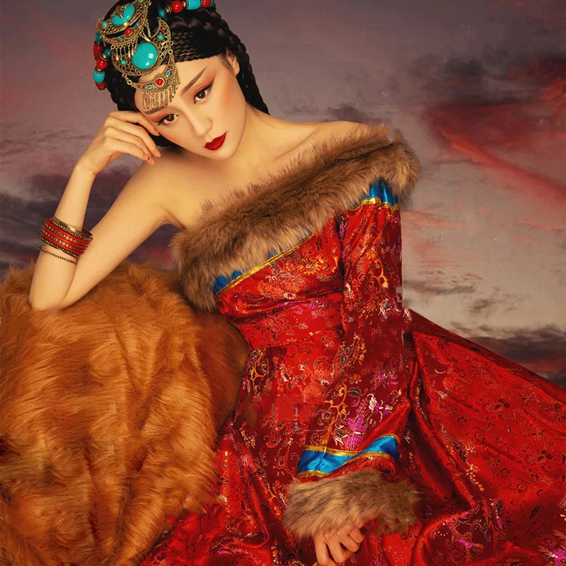 Exotic Fashion Indian Saree Minority Group Tibetan Princess Costume Ethnic Bohemian Photography Night Club Performance Hanfu
Exotic Fashion Indian Saree Minority Group Tibetan Princess Costume Ethnic Bohemian Photography Night Club Performance Hanfu