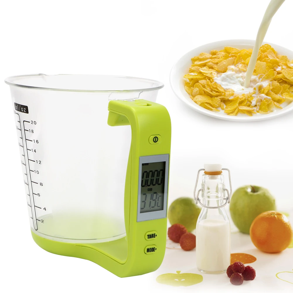 

Digital Beaker Electronic Tool with LCD Display Temperature Measurement Cups Hostweigh Measuring Cup Kitchen Scales