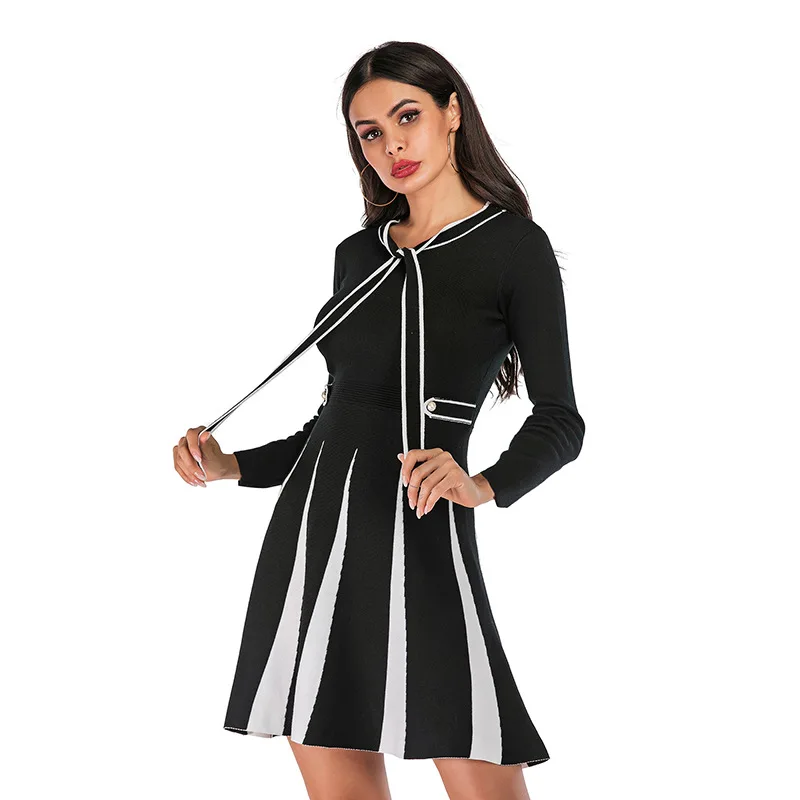 Neatie kiddie 2019 Autumn Color Block Patchwork Elegant Sweet Vintage Casual A-line Dress Long Sleeve Bow Tie Women Mini Dress
Neatie kiddie 2019 Autumn Color Block Patchwork Elegant Sweet Vintage Casual A-line Dress Long Sleeve Bow Tie Women Mini Dress