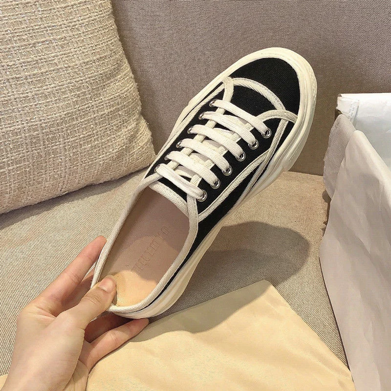 Baotou half slippers women's shoes 2021 new summer leisure lazy one foot flat soled shoes canvas shoes
Baotou half slippers women's shoes 2021 new summer leisure lazy one foot flat soled shoes canvas shoes