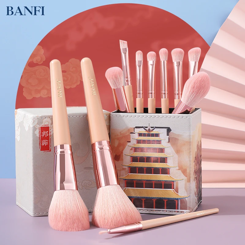 BANFI 11pcs Pink Makeup Brushes Set Cosmetic Powder Eye Shadow Foundation Blush Blending Beauty Tools Make Up Brushes Maquiagem
BANFI 11pcs Pink Makeup Brushes Set Cosmetic Powder Eye Shadow Foundation Blush Blending Beauty Tools Make Up Brushes Maquiagem