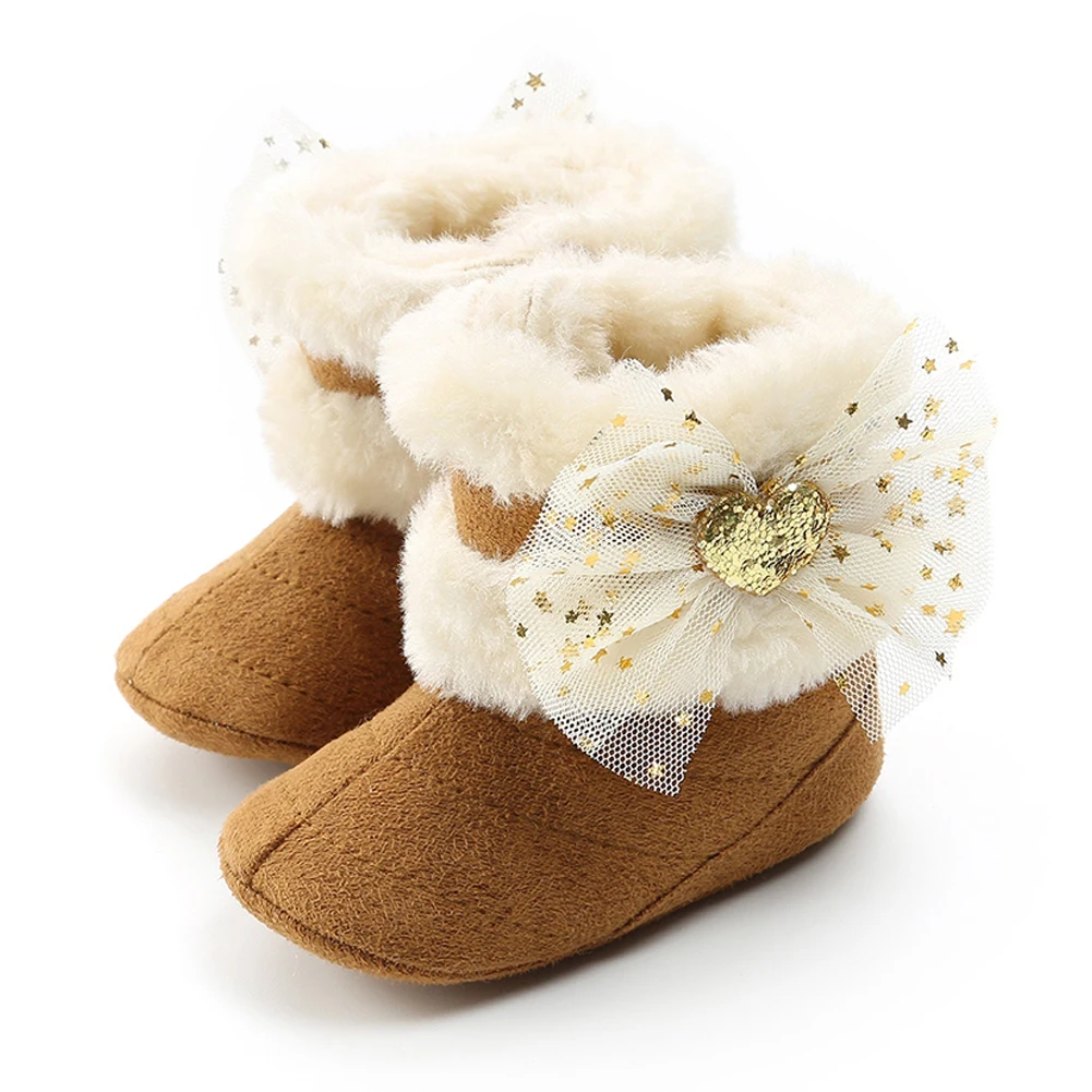 Baywell Winter Infant Suede Snow Boots Baby Boy Girl Soft Sole Sequins Bowknot Shoes Toddler Plush Newborn Fleece Boots 0-18M
Baywell Winter Infant Suede Snow Boots Baby Boy Girl Soft Sole Sequins Bowknot Shoes Toddler Plush Newborn Fleece Boots 0-18M