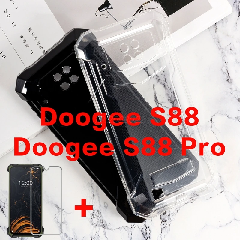 Мягкий черный чехол ТПУ Для Doogee S88 задняя крышка прозрачный для телефона Plus с