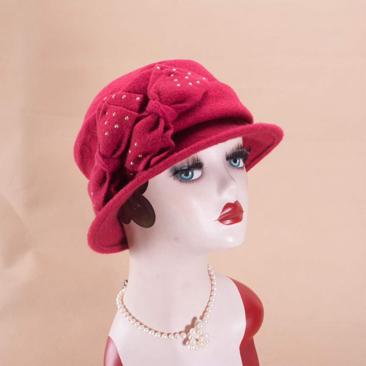 

Womens 1920s Look 100% Wool Beret Beanie Cloche Bucket Winter Hat A537