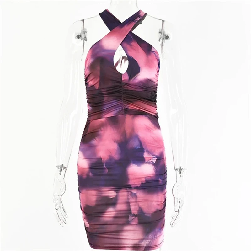Mozision Tie Dye Print Backless Dress For Women Bandage Bodycon Sexy Mini Dress Ladies Summer Lace Up Skinny Hollow Out Dress
Mozision Tie Dye Print Backless Dress For Women Bandage Bodycon Sexy Mini Dress Ladies Summer Lace Up Skinny Hollow Out Dress