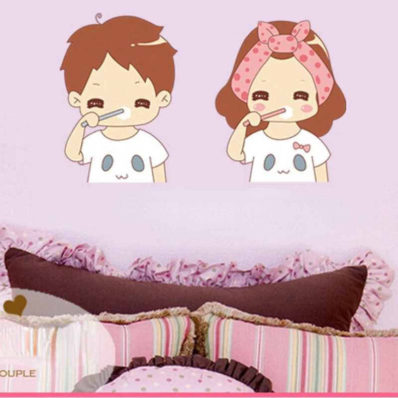 High Quality couples cartoon bathroom mirror stickers Decor cute Wallpaper Art Decals Home decoration
High Quality couples cartoon bathroom mirror stickers Decor cute Wallpaper Art Decals Home decoration