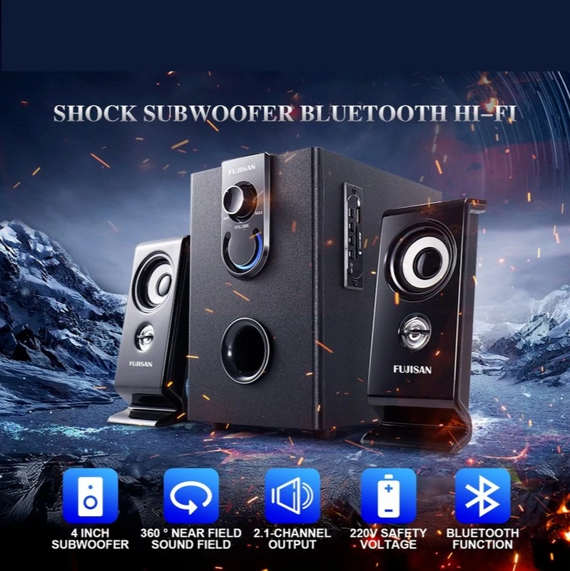 Wireless Bluetooth Computer Speaker Wooden Multimedia Mobile Phone Active 2.1 Desktop Home Subwoofer Sound
Wireless Bluetooth Computer Speaker Wooden Multimedia Mobile Phone Active 2.1 Desktop Home Subwoofer Sound
