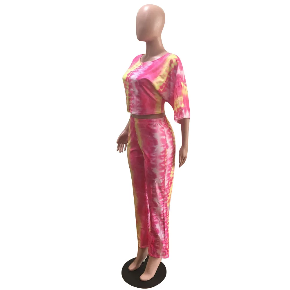 New European and American women's fashion tie-dye loose - leg two - piece suit casual nightclub suit
New European and American women's fashion tie-dye loose - leg two - piece suit casual nightclub suit