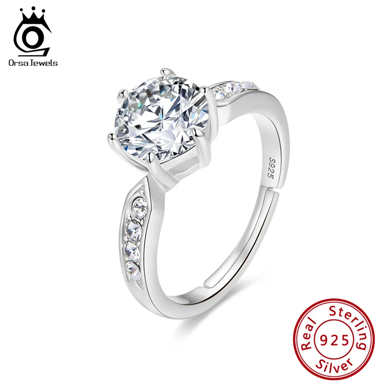 ORSA JEWELS 925 Sterling Silver Rings Hexagon Design Classic 6 Prong Setting Zircon Adjustable Rings For Women Engagement SR242
ORSA JEWELS 925 Sterling Silver Rings Hexagon Design Classic 6 Prong Setting Zircon Adjustable Rings For Women Engagement SR242