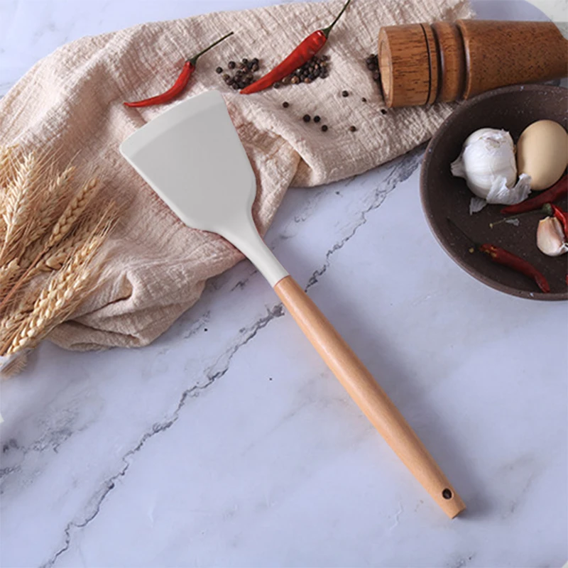 Kitchen Utensils Spatula For Frying Pan Silicone Wooden Handle Spoon Shovel Tools Chef Steak Set Light Green Fried Egg Supplies
Kitchen Utensils Spatula For Frying Pan Silicone Wooden Handle Spoon Shovel Tools Chef Steak Set Light Green Fried Egg Supplies
