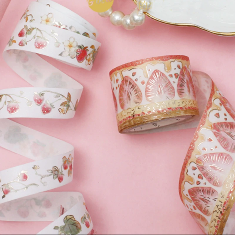 5PCS*5m Bronzing Tape Strawberry Tape Hand Account Diary Decorative Paper Hand Account Sticker Scrapbook DIY Paper Masking Paper
5PCS*5m Bronzing Tape Strawberry Tape Hand Account Diary Decorative Paper Hand Account Sticker Scrapbook DIY Paper Masking Paper