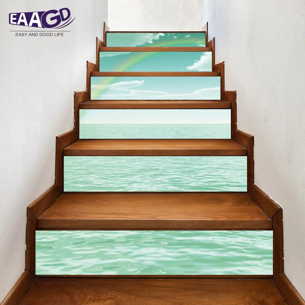 6Pcs/Set DIY 3D Stairway Stickers Sea Rainbow Stairs Stickers Fall Floor Wall Decor Decals Sticker Living Room Decoration
6Pcs/Set DIY 3D Stairway Stickers Sea Rainbow Stairs Stickers Fall Floor Wall Decor Decals Sticker Living Room Decoration