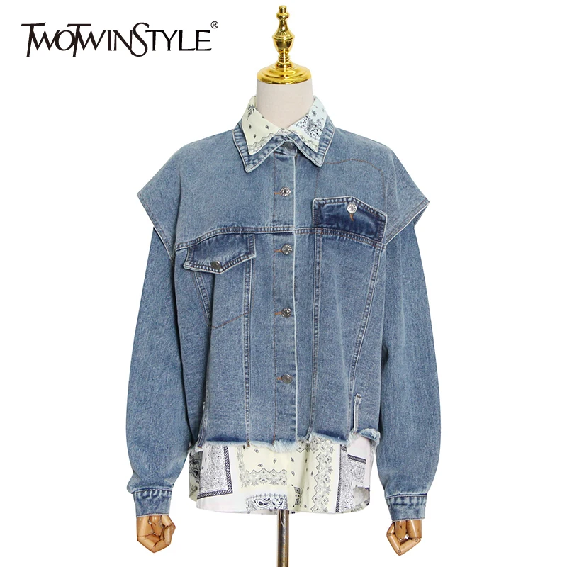 TWOTWINSTYLE Blue Detachable Suit For Women Lapel Sleeveless Loose Jackets With Long Sleeve Coat Patchwork Sets Female 2021 New
TWOTWINSTYLE Blue Detachable Suit For Women Lapel Sleeveless Loose Jackets With Long Sleeve Coat Patchwork Sets Female 2021 New