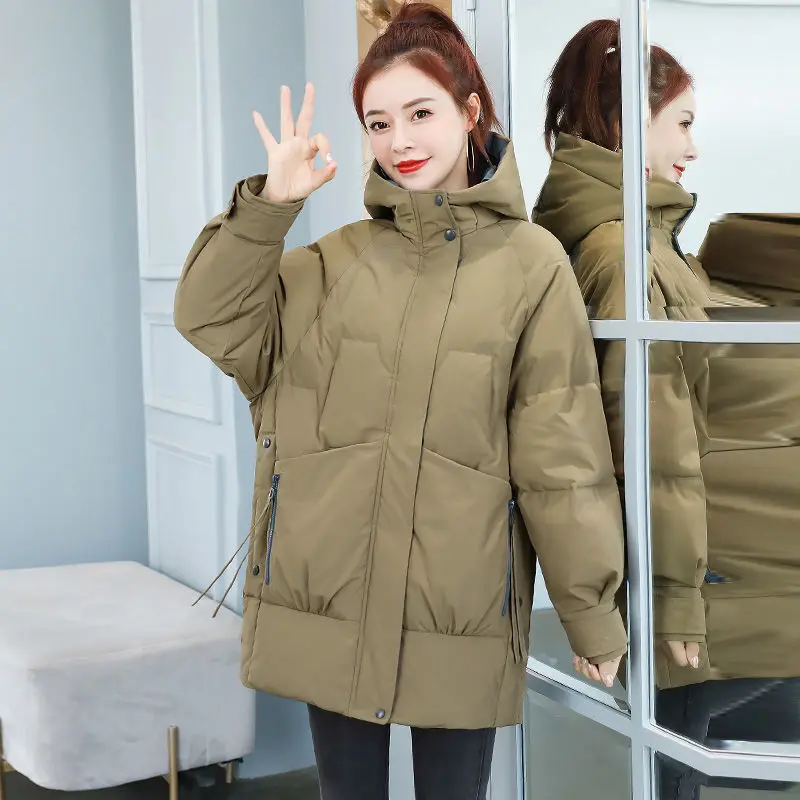 Thicker Parkas Women's Fashion Cotton padded Winter Hooded Jacket 2021 Mid-length Warm Pocket Loose Coat Casual Female Outwear
Thicker Parkas Women's Fashion Cotton padded Winter Hooded Jacket 2021 Mid-length Warm Pocket Loose Coat Casual Female Outwear