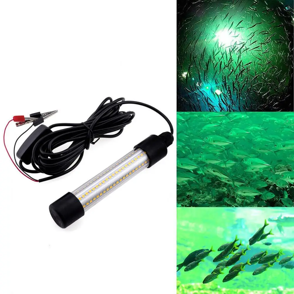 

1200LM 5M Waterproof 12-24V LED Submersible Fishing Light Deep Drop Fish Lure Bait Finder Lamp Squid Attracting Squid Krill 4co