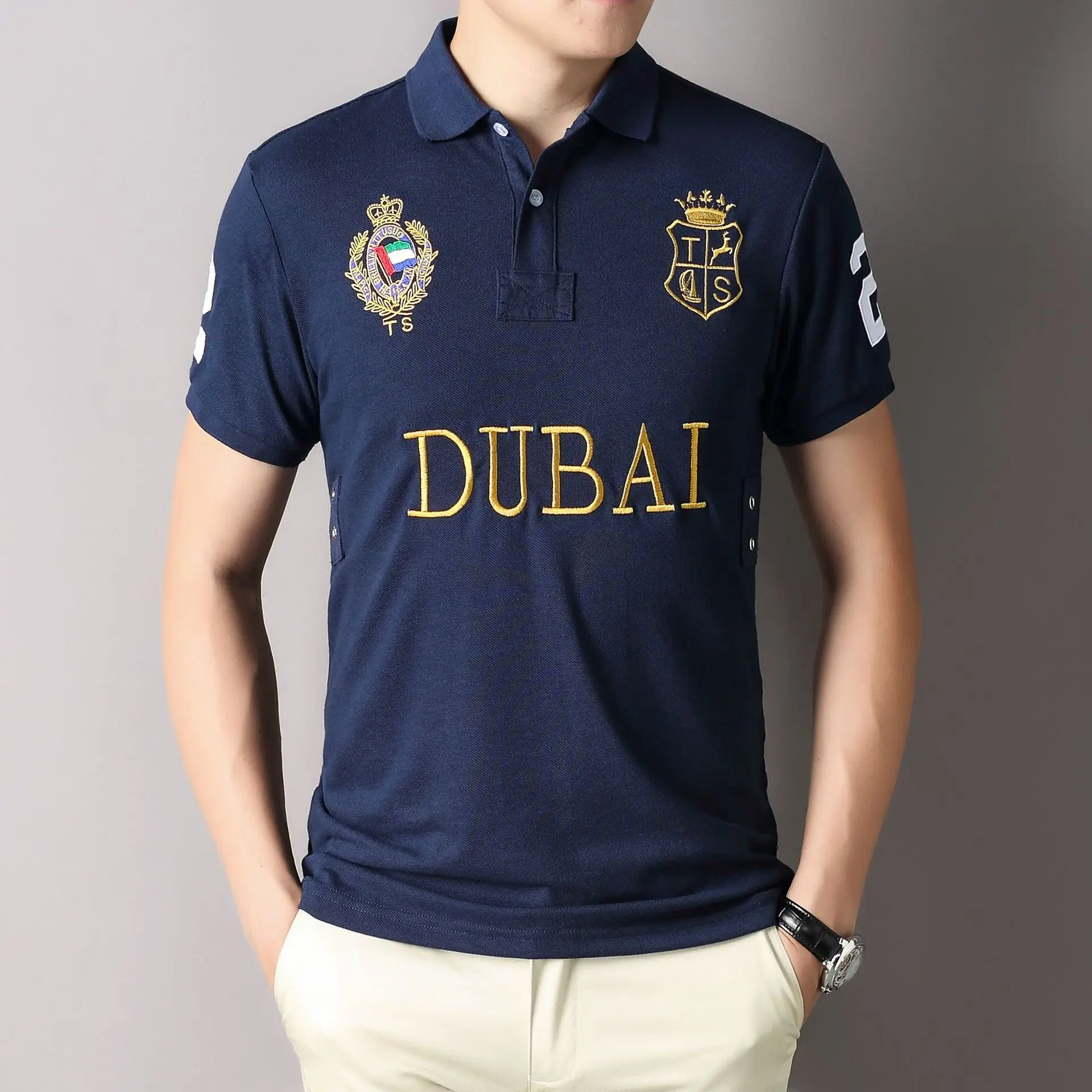 TS New Summer Men's Short Sleeve Loose Casual Cotton Sports Breathable Plus Size Polo Shirt Golf Shirt Dubai Embroidery
TS New Summer Men's Short Sleeve Loose Casual Cotton Sports Breathable Plus Size Polo Shirt Golf Shirt Dubai Embroidery