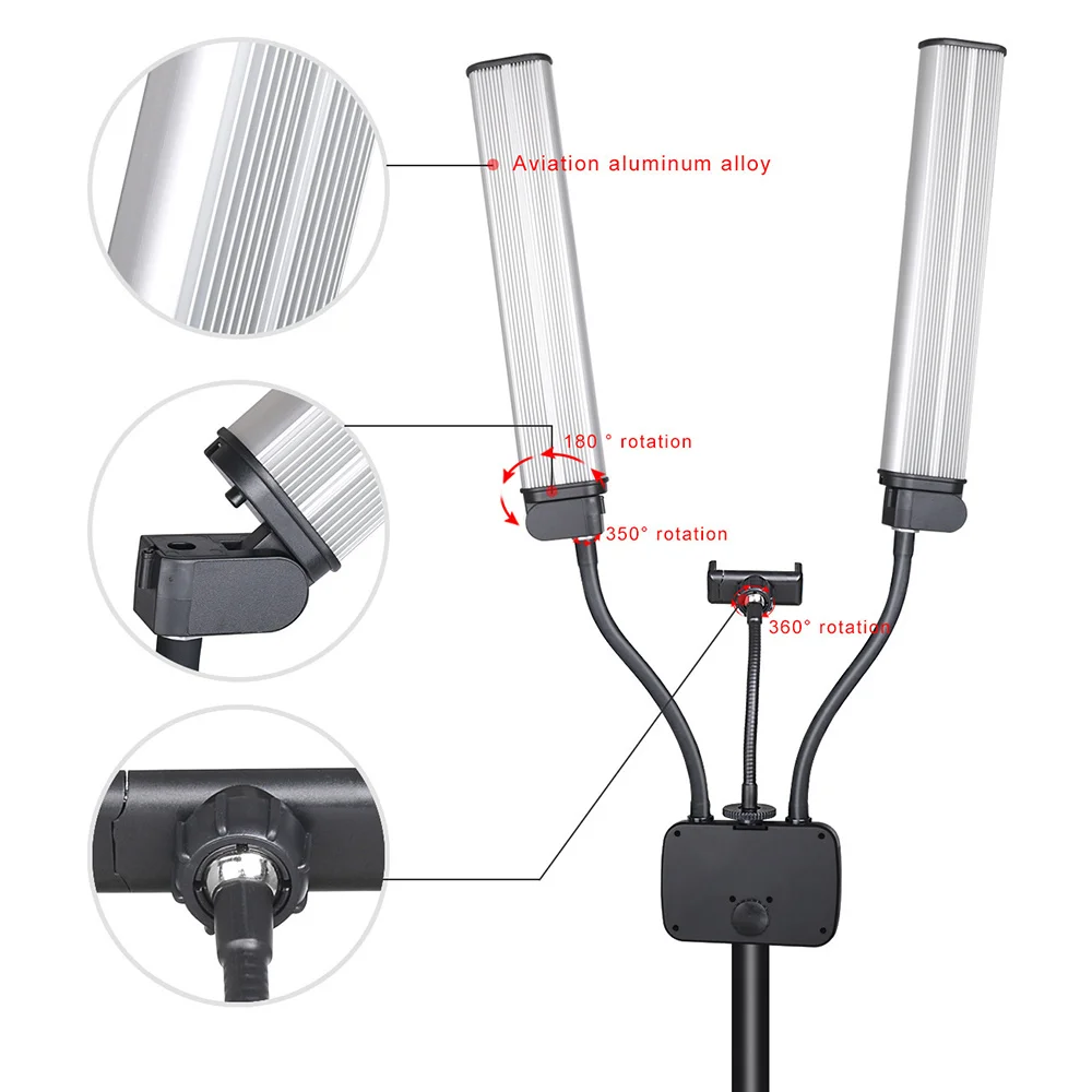 

Light Has 3 Modes 3200k 4500k 5600k Color Temp 10W To 45W 360 Degrees Bulb Used As Outdoor Live Fill Light Hair Supplement Etc