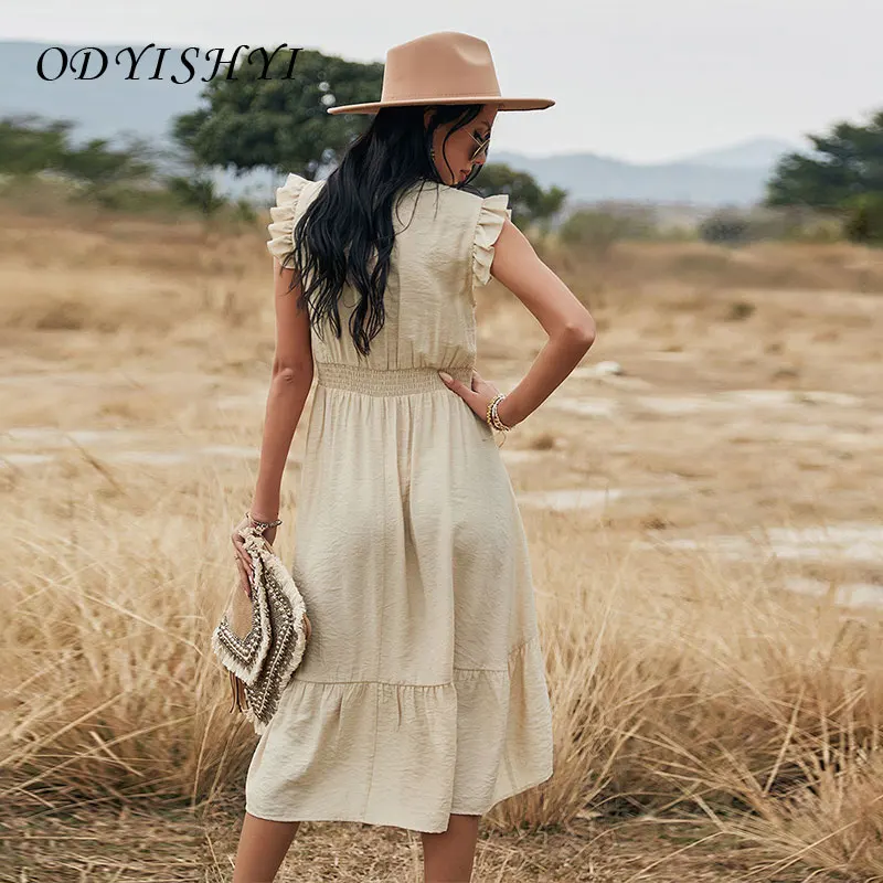 Solid Color Hollow Stitching Dresses 2021 Summer Women's Boho Mid Long High Waist Flying Sleeve Temperament Slim Dress Pink XM07
Solid Color Hollow Stitching Dresses 2021 Summer Women's Boho Mid Long High Waist Flying Sleeve Temperament Slim Dress Pink XM07