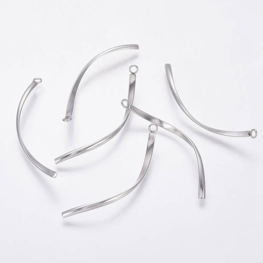 50pcs 304 Stainless Steel Twist Pendants for Jewelry Making Accessories Findings 40x3x1mm, Hole: 1.6mm
50pcs 304 Stainless Steel Twist Pendants for Jewelry Making Accessories Findings 40x3x1mm, Hole: 1.6mm