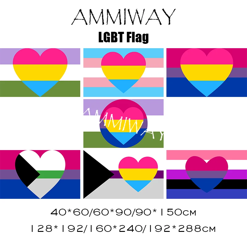 AMMIWAY Genderqueer Pansexual transgend pansexal bioral Demiromantic Demisexual Genderfluid Combo с изображением ЛГБТ