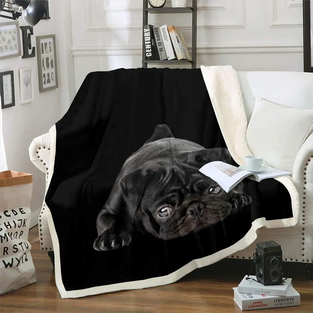 Dog Printed Sherpa Blanket Cute Pug Dog Fleece Throw Blanket 3D Animal Theme Plush Blanket for Sofa Bed Couch Room Decor Lovely
Dog Printed Sherpa Blanket Cute Pug Dog Fleece Throw Blanket 3D Animal Theme Plush Blanket for Sofa Bed Couch Room Decor Lovely