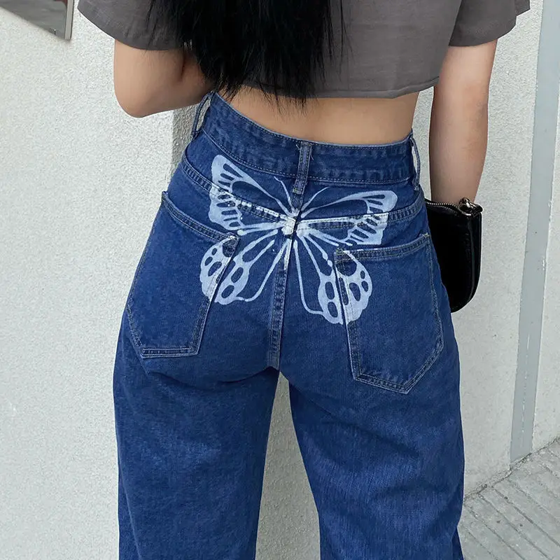 2021 Women's High Waist Jeans for Girls Summer Fashion Butterfly Printed Loose Casual Straight Wide Leg Pants
2021 Women's High Waist Jeans for Girls Summer Fashion Butterfly Printed Loose Casual Straight Wide Leg Pants