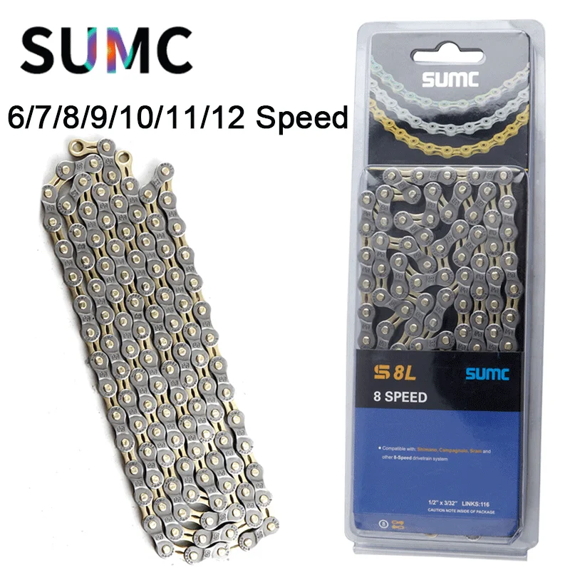 SUMC bicycle chain half hollow 8 speed 9 10 11 12 speed mountain bike chain road bike chain
SUMC bicycle chain half hollow 8 speed 9 10 11 12 speed mountain bike chain road bike chain