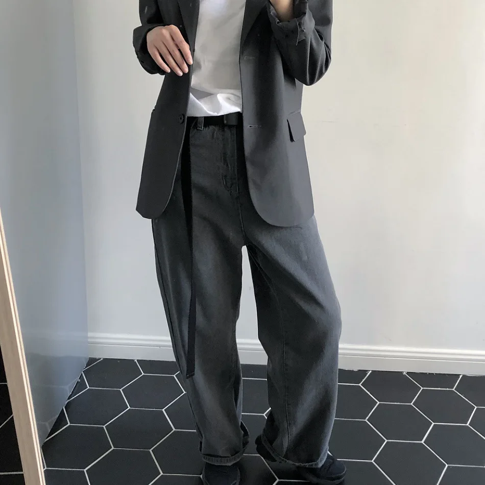 New Korean Chic Smoky Gray Soft Handsome High Waist Loose Casual Wide Leg Jeans Women's Trousers
New Korean Chic Smoky Gray Soft Handsome High Waist Loose Casual Wide Leg Jeans Women's Trousers