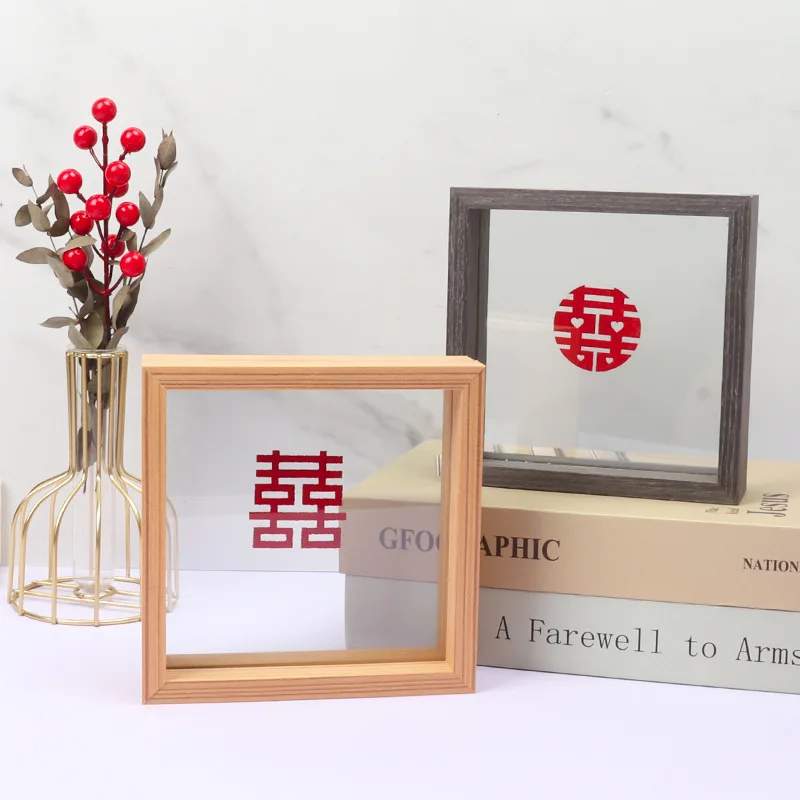 Solid wood photo frame setting table decorative ornaments square 6 inch 8 inch double-sided glass frame specimen frame
Solid wood photo frame setting table decorative ornaments square 6 inch 8 inch double-sided glass frame specimen frame