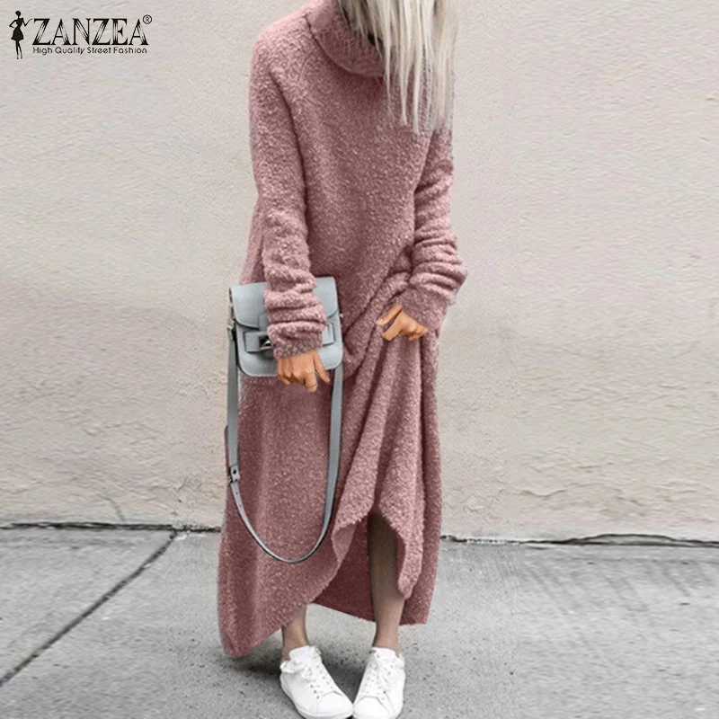 ZANZEA Women Turtleneck Long Sleeve Sweatshirt Sundress Robe Autumn Femme Fashion Solid Loose Vestidos Plush Fluffy Long Dress
ZANZEA Women Turtleneck Long Sleeve Sweatshirt Sundress Robe Autumn Femme Fashion Solid Loose Vestidos Plush Fluffy Long Dress
