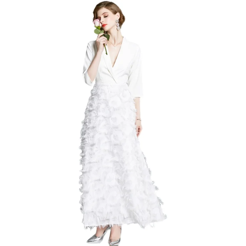 COIGARSAM Vintage Patchwork Women Long dress New Tassel Dresses White Qi Yards 3625
COIGARSAM Vintage Patchwork Women Long dress New Tassel Dresses White Qi Yards 3625