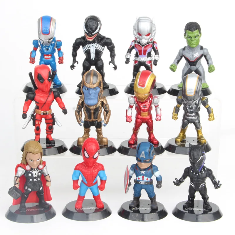 12pcs/set Avengers Captain America Spider-Man Iron Man Thor PVC Action Figures Model Doll Collection Birthday Gift Toys
12pcs/set Avengers Captain America Spider-Man Iron Man Thor PVC Action Figures Model Doll Collection Birthday Gift Toys