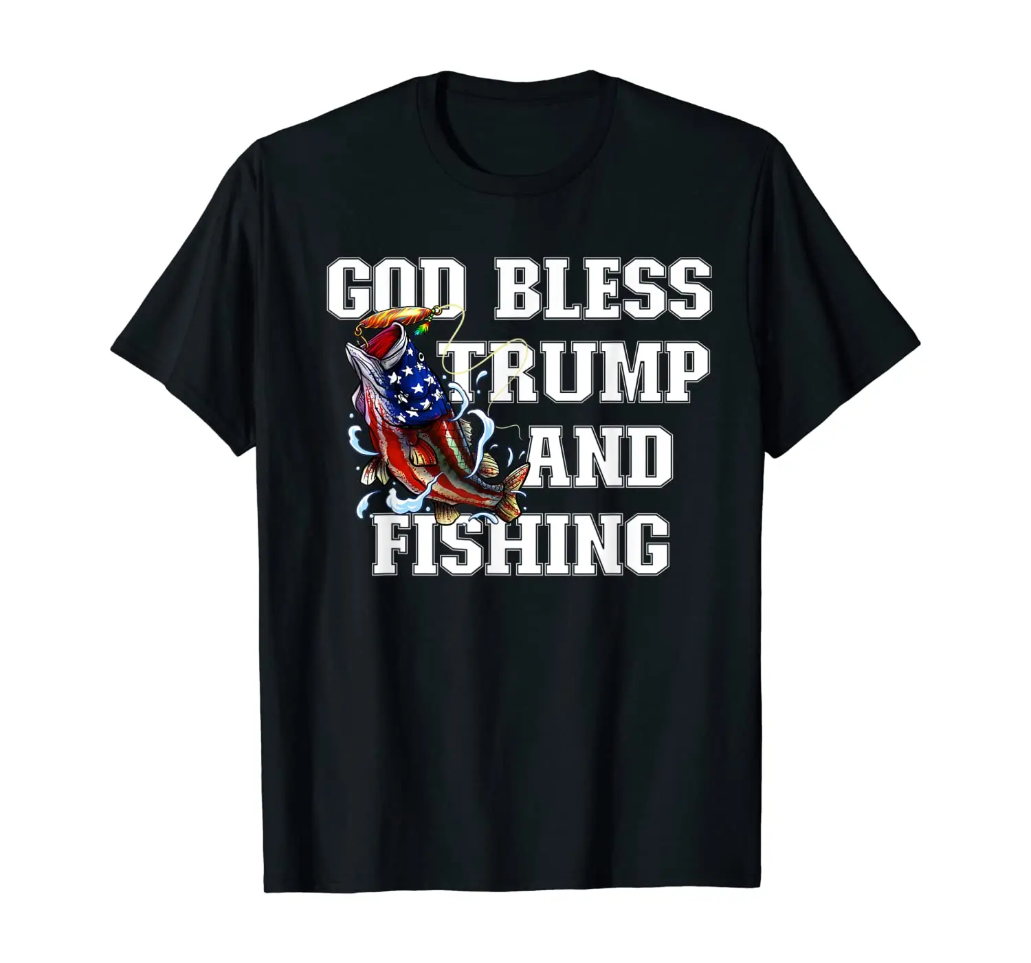 God Bless Trump And Fishing. American Flag Large Mouth Bass T-Shirt Summer Cotton Short Sleeve O-Neck Men's Casual T Shirt S-3XL
God Bless Trump And Fishing. American Flag Large Mouth Bass T-Shirt Summer Cotton Short Sleeve O-Neck Men's Casual T Shirt S-3XL