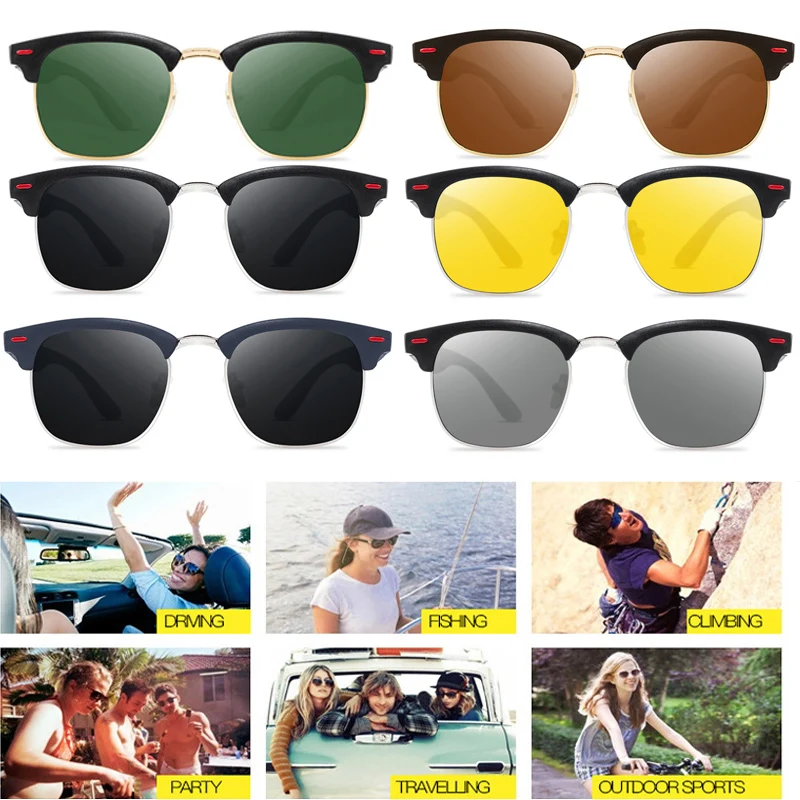 Rivet Polarized Sunglasses Lighter Design Sun Glasses Brand Designer Women TR90 Legs Men Female Retro Male Classic
Rivet Polarized Sunglasses Lighter Design Sun Glasses Brand Designer Women TR90 Legs Men Female Retro Male Classic