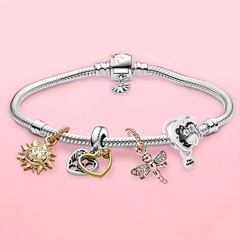 100%925 sterling silver Spring Golden heart bee sun smile flying hollow out high quality fashionpan bracelet
100%925 sterling silver Spring Golden heart bee sun smile flying hollow out high quality fashionpan bracelet