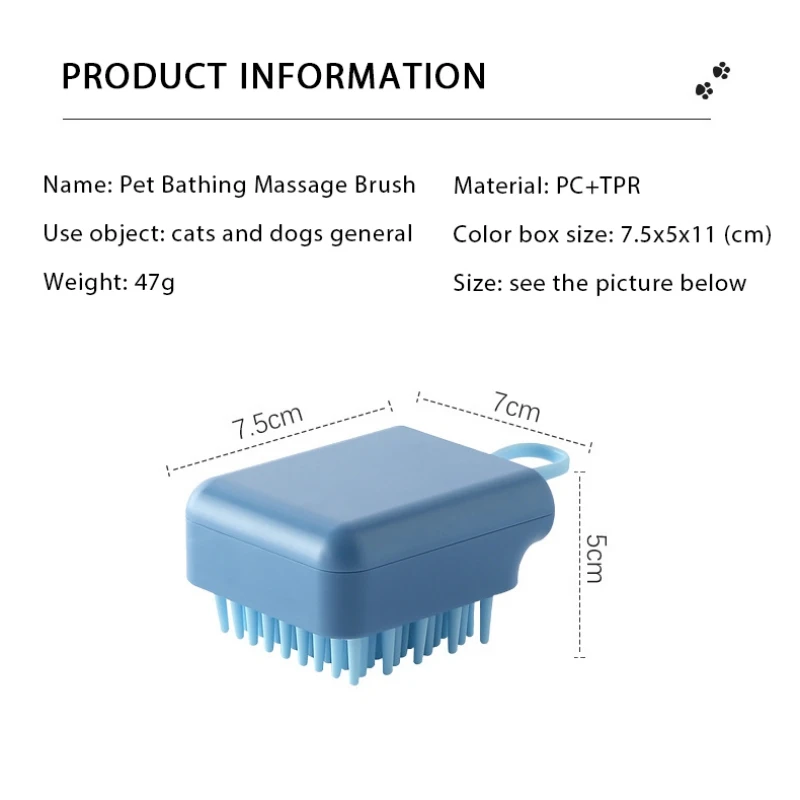 Soft Dog Bath Brush Pet Massage Brush Efficient Safe Pet Comb Rake Shower Grooming Tool Pet Supplies For Dogs Cats
Soft Dog Bath Brush Pet Massage Brush Efficient Safe Pet Comb Rake Shower Grooming Tool Pet Supplies For Dogs Cats