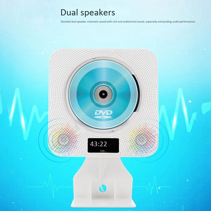 New CD DVD Player Bluetooth Speaker Wall Mounted FM Radio with LED Display and Remote Built-in HiFi Speaker
New CD DVD Player Bluetooth Speaker Wall Mounted FM Radio with LED Display and Remote Built-in HiFi Speaker