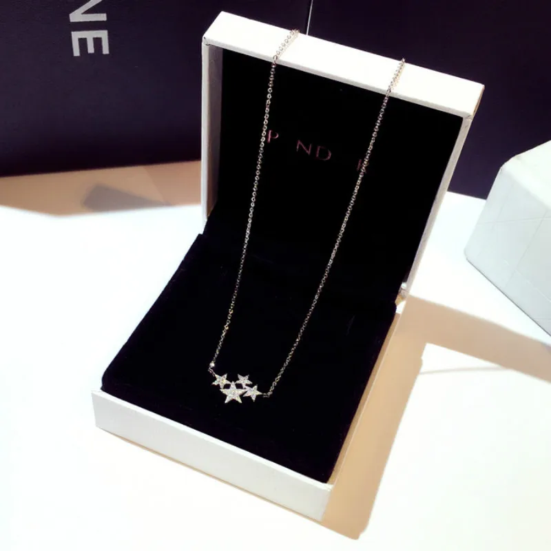 925 Sterling Silver Shiny Star CZ Zircon Necklace Charm Women Wedding Party Jewelry Design Creative Korean Style Accessories 
925 Sterling Silver Shiny Star CZ Zircon Necklace Charm Women Wedding Party Jewelry Design Creative Korean Style Accessories