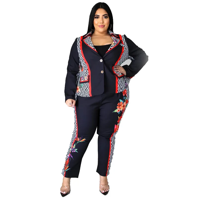 Vintage Floral Printed Women Plus Size Suit Autumn Winter Lady High Waist Suit Pants Turn-down Collar Single-breasted Coats 2PCS
Vintage Floral Printed Women Plus Size Suit Autumn Winter Lady High Waist Suit Pants Turn-down Collar Single-breasted Coats 2PCS