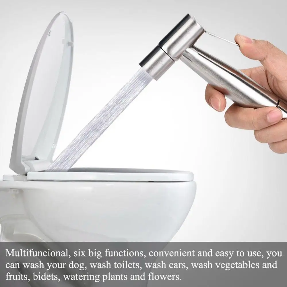 Stainless Steel Handheld Bidet Spray Shower Head Toilet Shattaf Adapter Hose Kit
Stainless Steel Handheld Bidet Spray Shower Head Toilet Shattaf Adapter Hose Kit