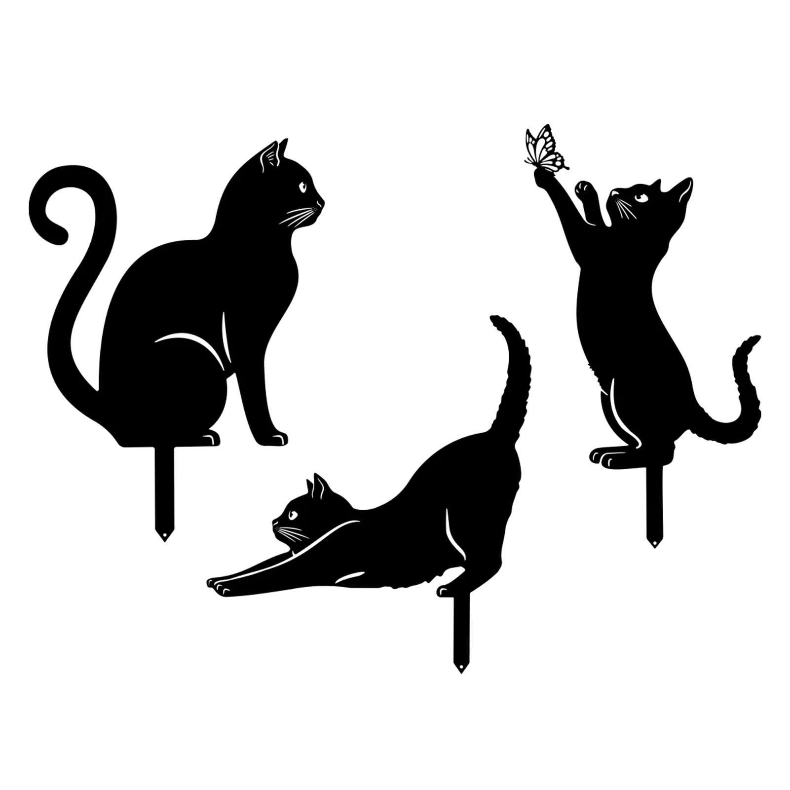 Garden Cat Art 3 Pack Wrought Iron 3 Playful Black Cats Garden Decoration Metal Cards Decorative Cats Set
Garden Cat Art 3 Pack Wrought Iron 3 Playful Black Cats Garden Decoration Metal Cards Decorative Cats Set