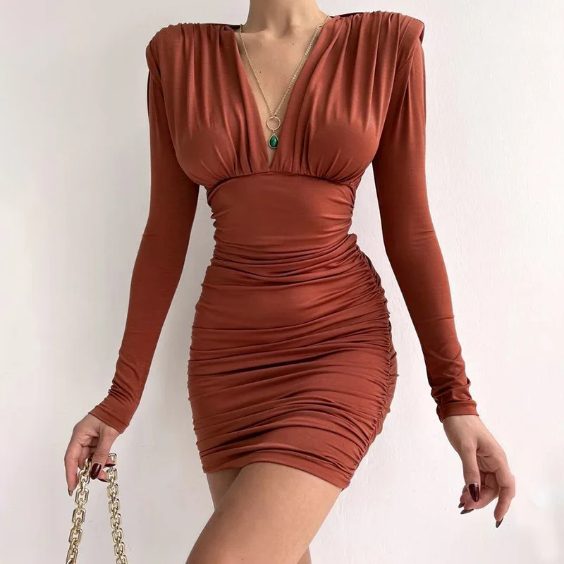 Dress for New Year 2022 Elegant V-neck Ladies Tunics Short Evening Party Dress Sexy Women Folds Mini Package Hip Office Vestidos
Dress for New Year 2022 Elegant V-neck Ladies Tunics Short Evening Party Dress Sexy Women Folds Mini Package Hip Office Vestidos